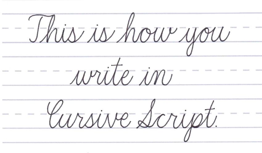cursive calligraphy - putting it together- "This is how you write in Cursive Script"